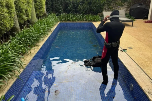 teste de estanqueidade em piscina