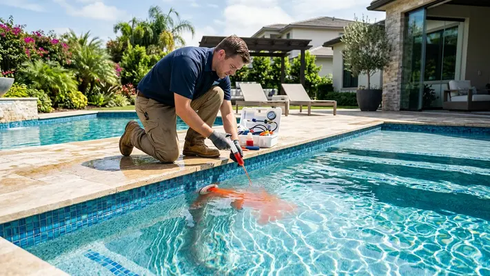 vazamento no retorno da piscina